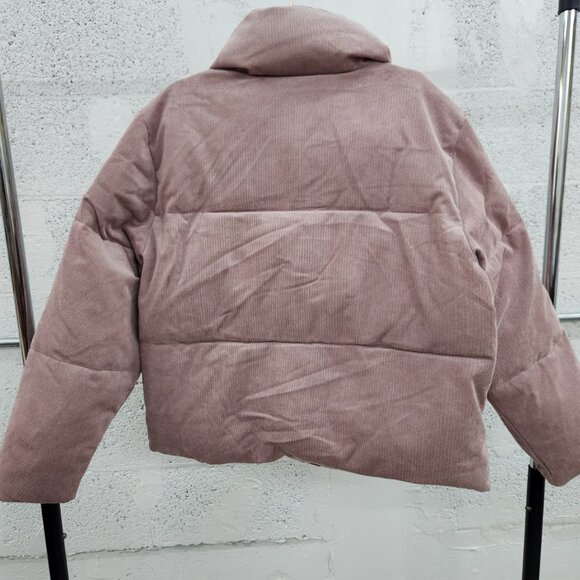 Levi’s Women’s Corduroy Puffer Jacket Mauve Pink Size XL - Picture 7 of 9